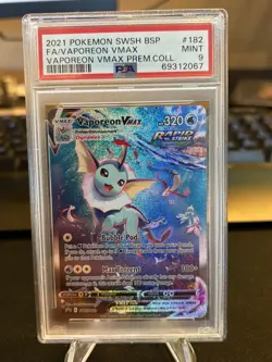 Pokemon TCG Vaporeon VMAX SWSH182 Promo Cards - PSA 9 Mint - Image 1