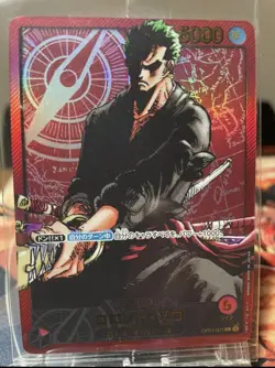 One Piece Card Roronoa Zoro L OP01-001 Gold Text LECAFIG PAR Japanese TCG Sealed - Image 2