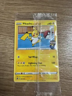Pokemon Pikachu TCG Promo Card On the Ball Futsal, 001/005, Sealed - Image 1
