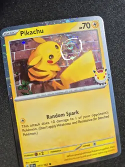 Pokemon 30th Anniversary 2026 Pikachu 051/162 Swirl Cosmo Holo Eng NM - Image 3