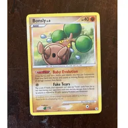 Pokemon Bonsly 71/130 Diamond & Pearl Regular Common 40 HP Basic English - Image 1