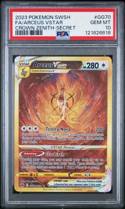 Pokemon Arceus Vstar Secret Rare Crown Zenith GG70/GG70 PSA 10 Gem Mint - Image 1