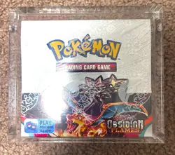 Obsidian Flames Booster Box Factory Sealed Pokemon English with acrylic case. - Image 1