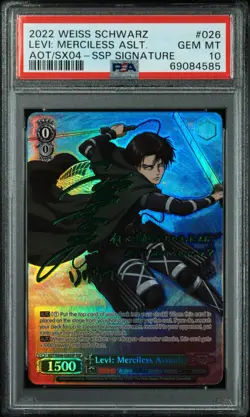 Weiss Schwarz Levi: Merciless Assault SSP Signature Attack On Titan SSP PSA 10 - Image 1