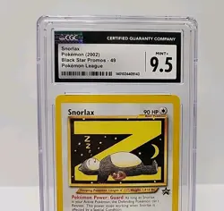 CGC 9.5 MINT+ Snorlax Z # 49 WOTC Black Star Promo Pokemon League Card Graded - Image 2