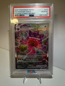 Pokemon 2021 Gengar VMAX 271/264 Alt Art Fusion Strike GEM MINT PSA 10 - Image 1