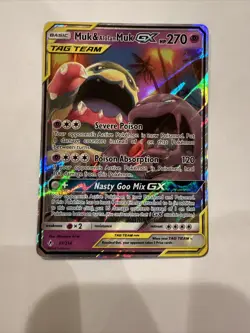 Unbroken Bonds Muk & Alolan Muk GX - 61/214 - Pokemon Card - NM - Image 1
