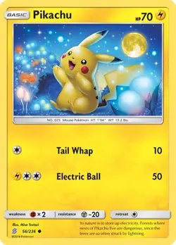 Pikachu 56/236 Unified Minds Pokemon Card NM - Image 1