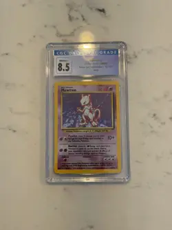 CGC 8.5 Mewtwo Square Cut Holo Rare Base Set 1999 Pokemon Card #10 Old Label - Image 1