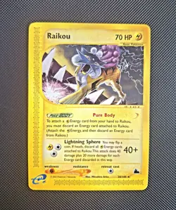 Vintage🔥Pokemon Raikou 28/144 - WOTC Skyridge RARE - EXCELLENT COND. NON-HOLO - Image 1