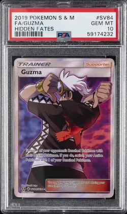 2019 POKEMON SUN & MOON HIDDEN FATES #SV84 FULL ART/GUZMA PSA 10 - Image 1
