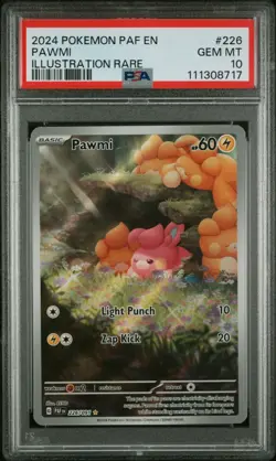Pokemon TCG - PSA 10 Pawmi, 2024 SV: Paldean Fates Illustration Rare #226 - Image 1