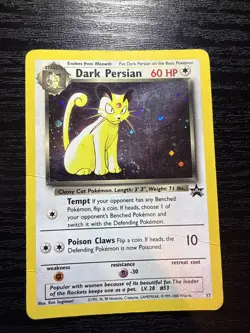 TCG POKEMON DARK PERSIAN HOLO BLACK STAR PROMO 17 Damaged - Image 1