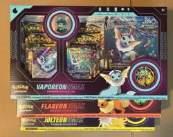 Pokemon Eeveelution Vmax Premium Collection Vaporeon Flareon Jolteon Set of 3 - Image 1