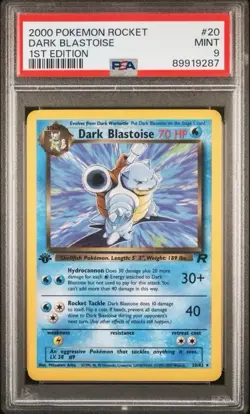 2000 POKEMON ROCKET DARK BLASTOISE #20 MINT 20/82 NON-HOLO PSA 9 1ST EDITION 🔥 - Image 1