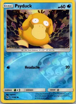 Psyduck 11/68 Common Hidden Fates Pokemon Reverse Holo Near Mint - Image 1
