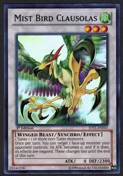 Yugioh Mist Bird Clausolas JOTL-EN043 Super Rare 1st Ed - VLP - Image 1