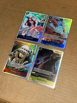 One Piece OP-14 SR Bundle (Law, Jinbe, Gecko Moria, Ms. All Sunday) Set Of 4 NM - Image 1