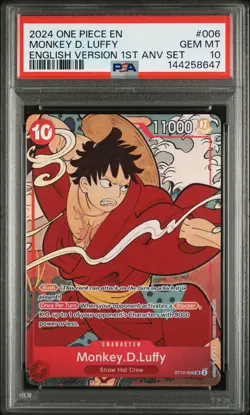 2024 ONE PIECE ENGLISH VERSION 1ST ANNIVERSARY SET #006 MONKEY D. LUFFY PSA 10 - Image 1