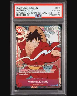 PSA 10 2024 ONE PIECE ENGLISH VERSION 1ST ANNIVERSARY SET #006 MONKEY D. LUFFY - Image 1