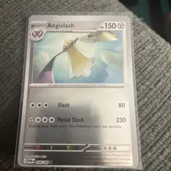 Pokemon Aegislash 58/88 Reverse Holo Error Words From Other Card On Top Miscut - Image 1