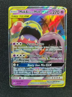 Unbroken Bonds Muk & Alolan Muk GX - 61/214 - Pokemon Card - MP - Image 1