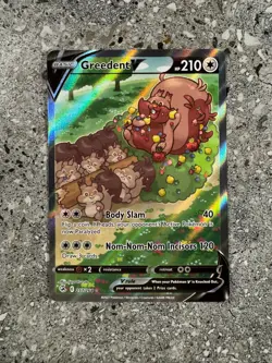 Pokemon TCG Cards Greedent V 257/264 Fusion Strike Alt Art - Image 1
