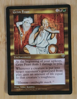 Magic: The Gathering Grim Feast Mirage Rare Enchantment Card Regular - Image 1