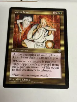 Grim Feast Mirage NM Black Green Rare MAGIC THE GATHERING MTG CARD - Image 1
