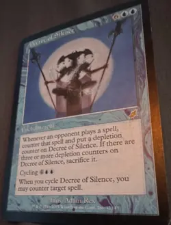 Magic: The Gathering Decree of Silence Scourge Rare Blue Enchantment 32/143 - Image 1