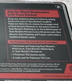 Ships Same Day NEW SEALED POKEMON TCG S&V MEWTWO DESTINED RIVALS TEAM ROCKET TIN - Image 2