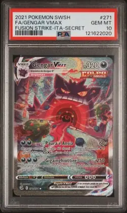PSA 10 Gengar VMAX #271/264 Pokemon FUSION STRIKE ITA SECRET 2021 - Image 1