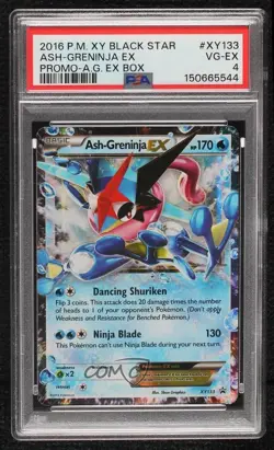 Ash-Greninja EX Pokemon XY Black Star Promo PSA 4 - Image 1