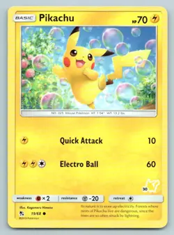 Pokemon Pikachu - 19/68 (#30 Pikachu Stamped) Battle Academy BTA 019/068 NM - Image 1