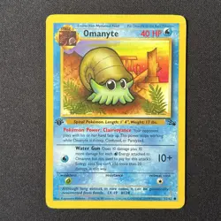 Omanyte 52/62 1st Edition Fossil Pokemon Card - Image 2