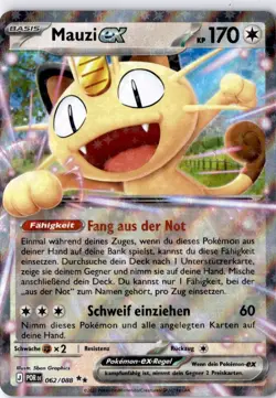 Pokemon Mauzi ex 022/088 - Optimale Ordnung - Double Rare Near Mint Deutsch - Image 1
