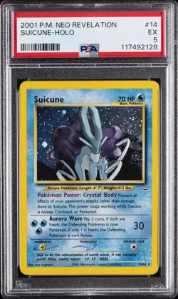 2001 POKEMON NEO REVELATION #14 SUICUNE-HOLO PSA 5 - Image 1