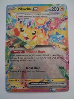 Pikachu ex NM 057/217 Mega Evolutions Ascended Heroes Pokemon TCG - Image 1