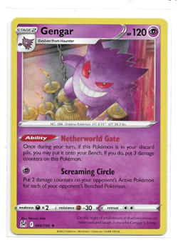 Pokemon Gengar 66/196 Sword & Shield Lost Origins Holo Rare NM - Image 1