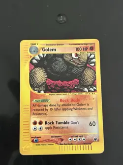 Pokemon TCG Golem 014/165 Expedition Base Set Reverse Holo Rare MP - Image 1