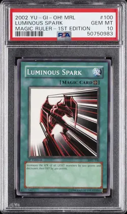 2002 YU-GI-OH! MRL-MAGIC RULER 1ST EDITION #100 LUMINOUS SPARK PSA 10 - Image 1