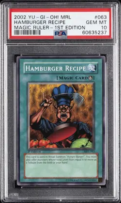 2002 YU-GI-OH! MRL-MAGIC RULER 1ST EDITION #063 HAMBURGER RECIPE PSA 10 - Image 1