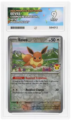 Eevee Pokemon Day Stamp Prismatic Evolutions Set TCG Card 074/131 ACE 9 - Image 3
