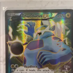 Pokemon Thundurus EX Full Art Holo Card Roaring Skies 98/108 Moderately Played - Image 3