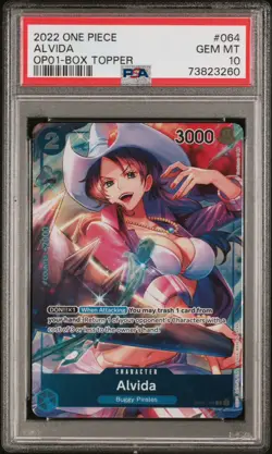 ALVIDA OP01-064 PSA 10 ALT ART PRE-ERRATA One Piece ROMANCE DAWN English Card - Image 1
