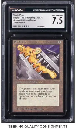 Magic: The Gathering Black Vise Limited Edition (Beta) CGC Near Mint+ 7.5 - Image 1