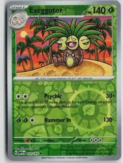 NM Exeggutor 103/165 Uncommon 151 Pokemon Reverse Holo - Image 1