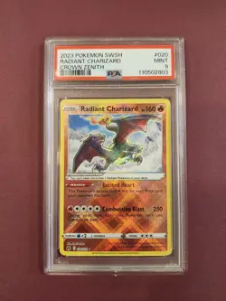 2023 Pokemon SWSH Crown Zenith Ultra Rare Holo Radiant Charizard PSA 9 #020/159 - Image 1