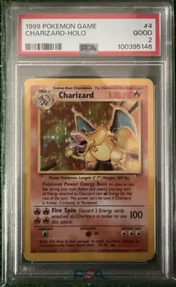 Charizard Base Set Holo Rare 4/102 English 1999 PSA Graded Pokemon TCG - Image 1