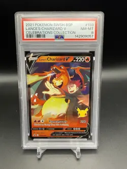 2021 POKEMON SWSH CELEBRATIONS COLLECTION PROMO #133 LANCE'S CHARIZARD V PSA 8 - Image 1